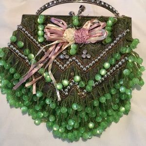 Green Beaded Purse